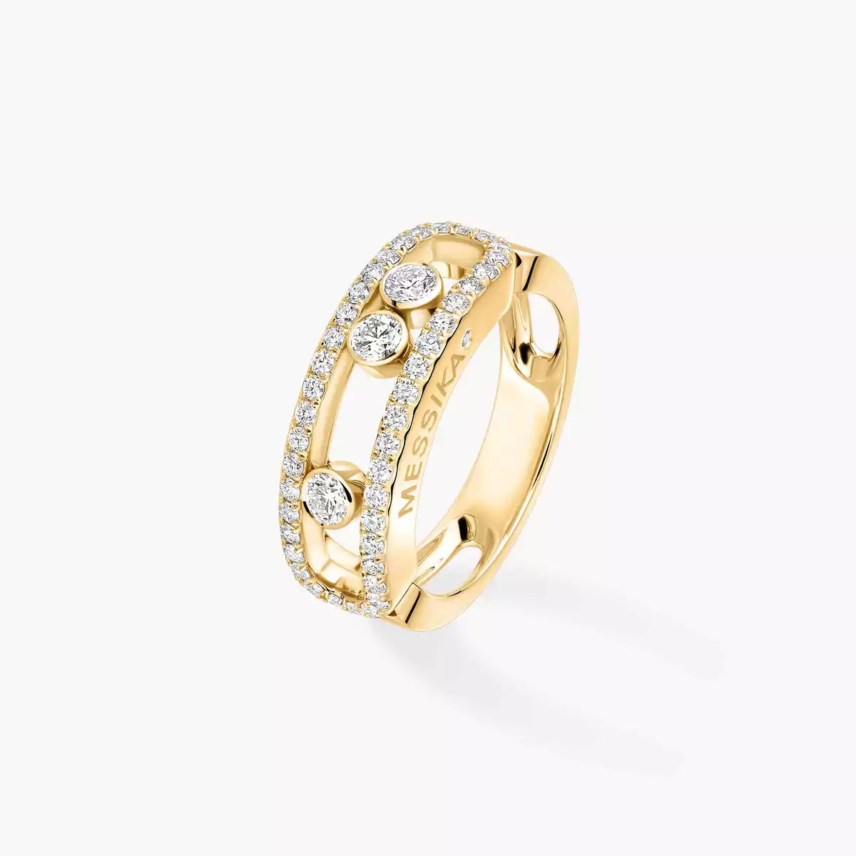 [Max Jewelry] Move Gold Diamond Pave_ Ring