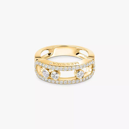 [Max Jewelry] Move Gold Diamond Pave_ Ring