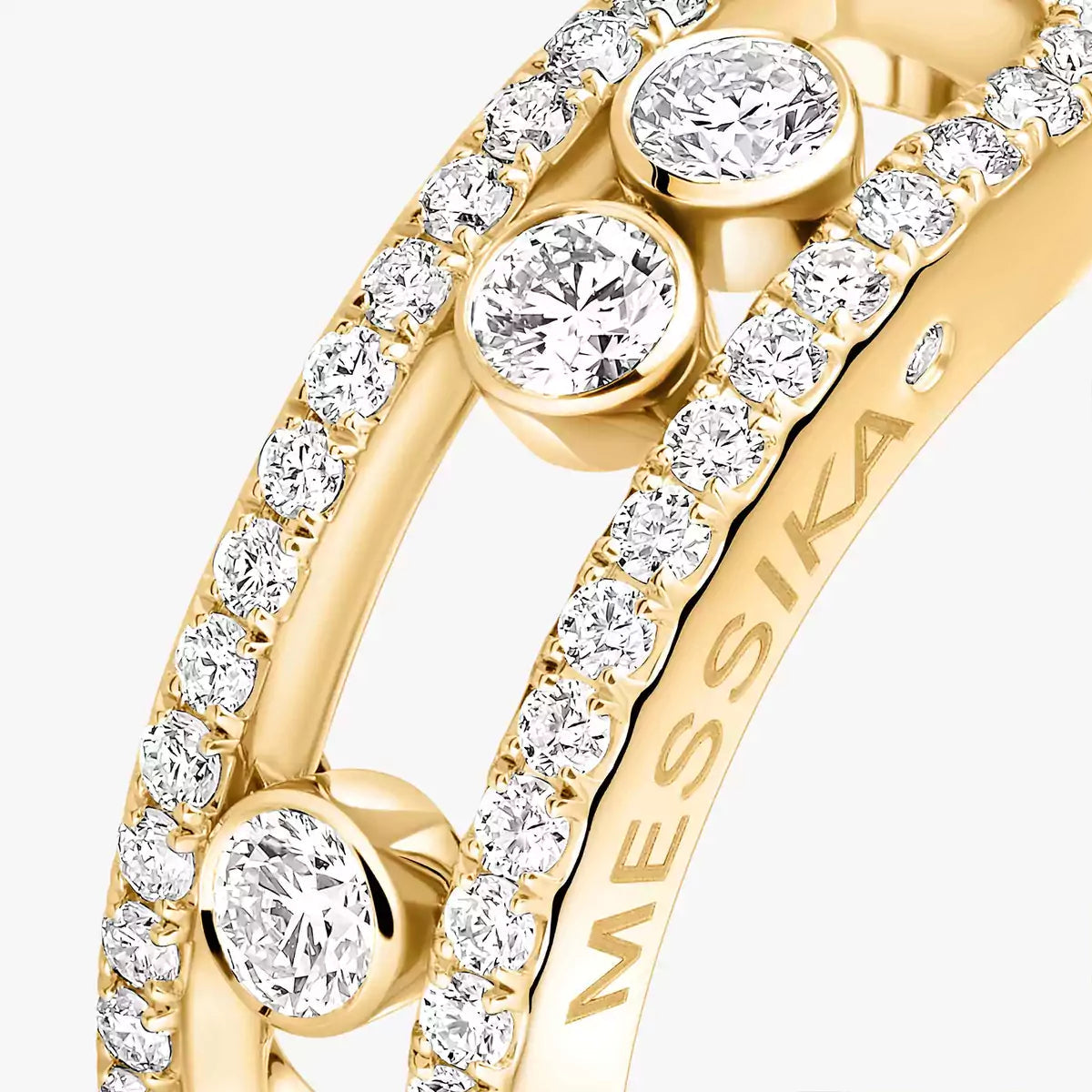 [Max Jewelry] Move Gold Diamond Pave_ Ring