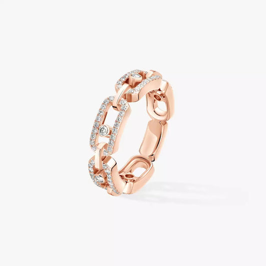 [Plus&Max]Move Link Pave_-Set Diamond Ring in Gold