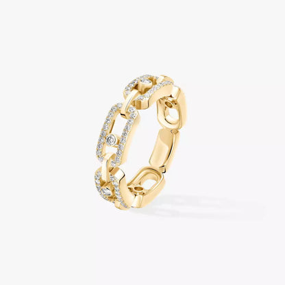 [Max Jewelry]Move Link Pave_-Set Diamond Ring in Gold