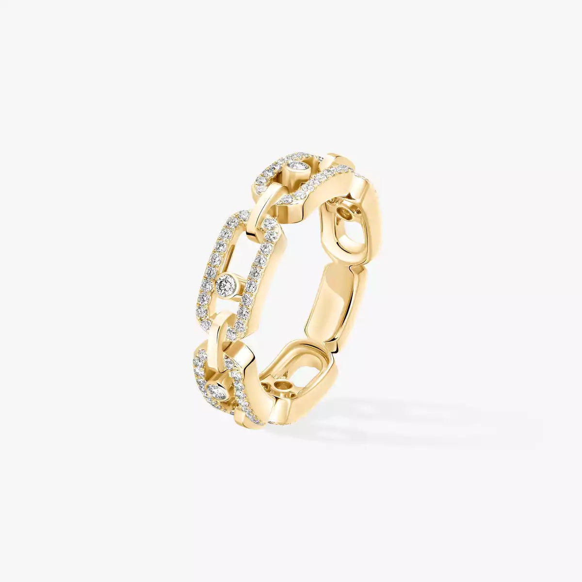 [Plus&Max]Move Link Pave_-Set Diamond Ring in Gold