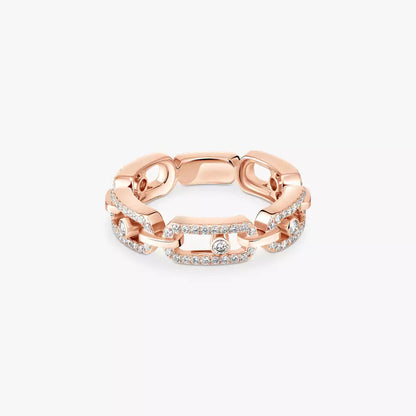 [Max Jewelry]Move Link Pave_-Set Diamond Ring in Gold