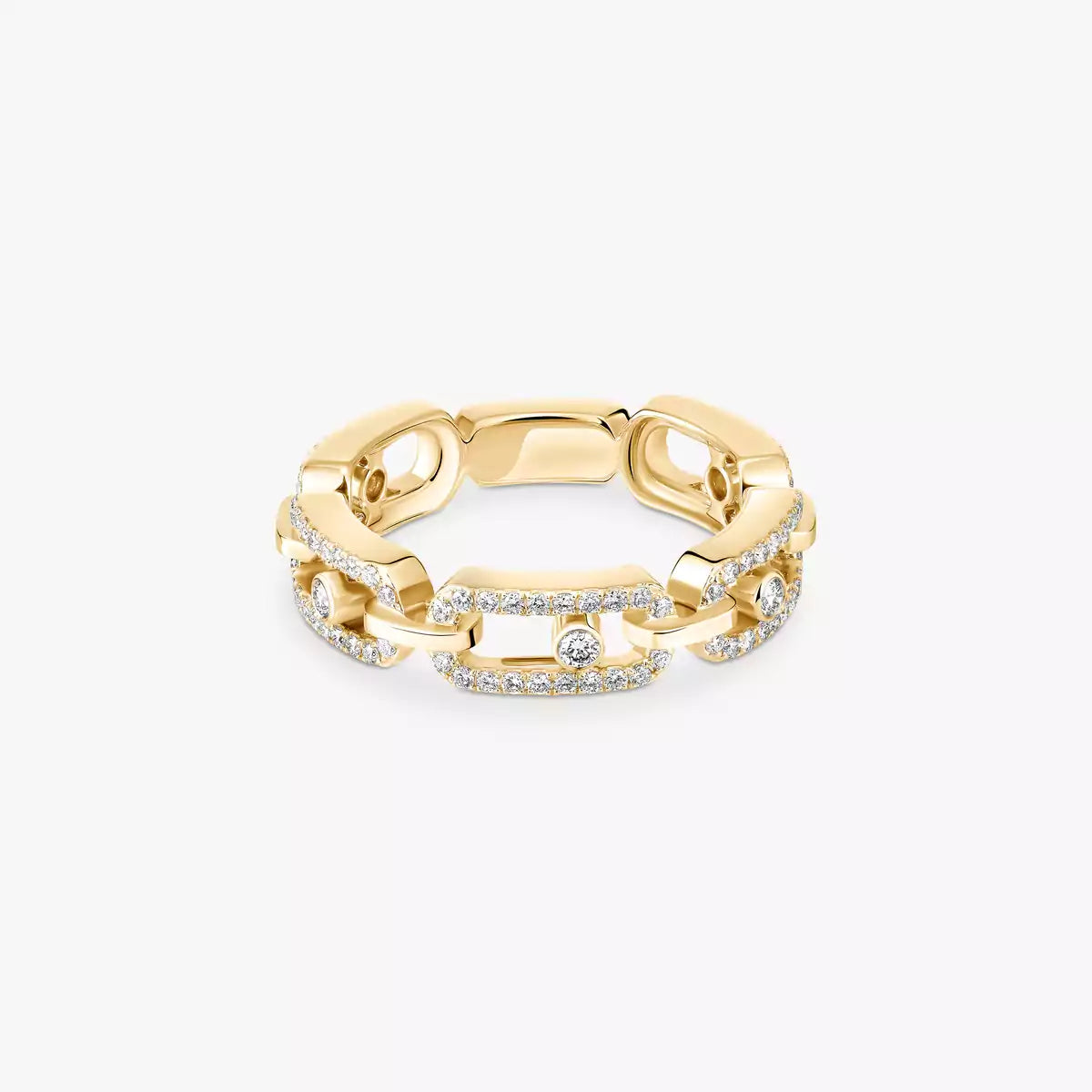 [Max Jewelry]Move Link Pave_-Set Diamond Ring in Gold