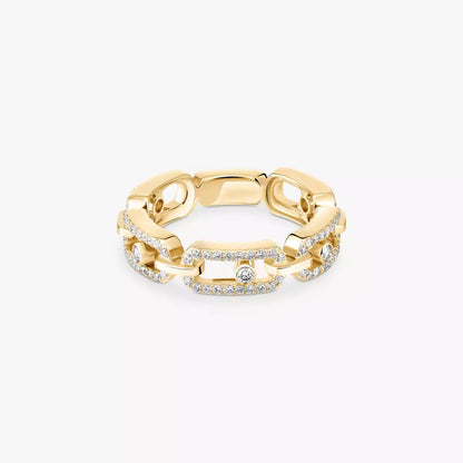 [Max Jewelry]Move Link Pave_-Set Diamond Ring in Gold