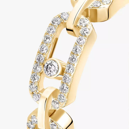 [Max Jewelry]Move Link Pave_-Set Diamond Ring in Gold