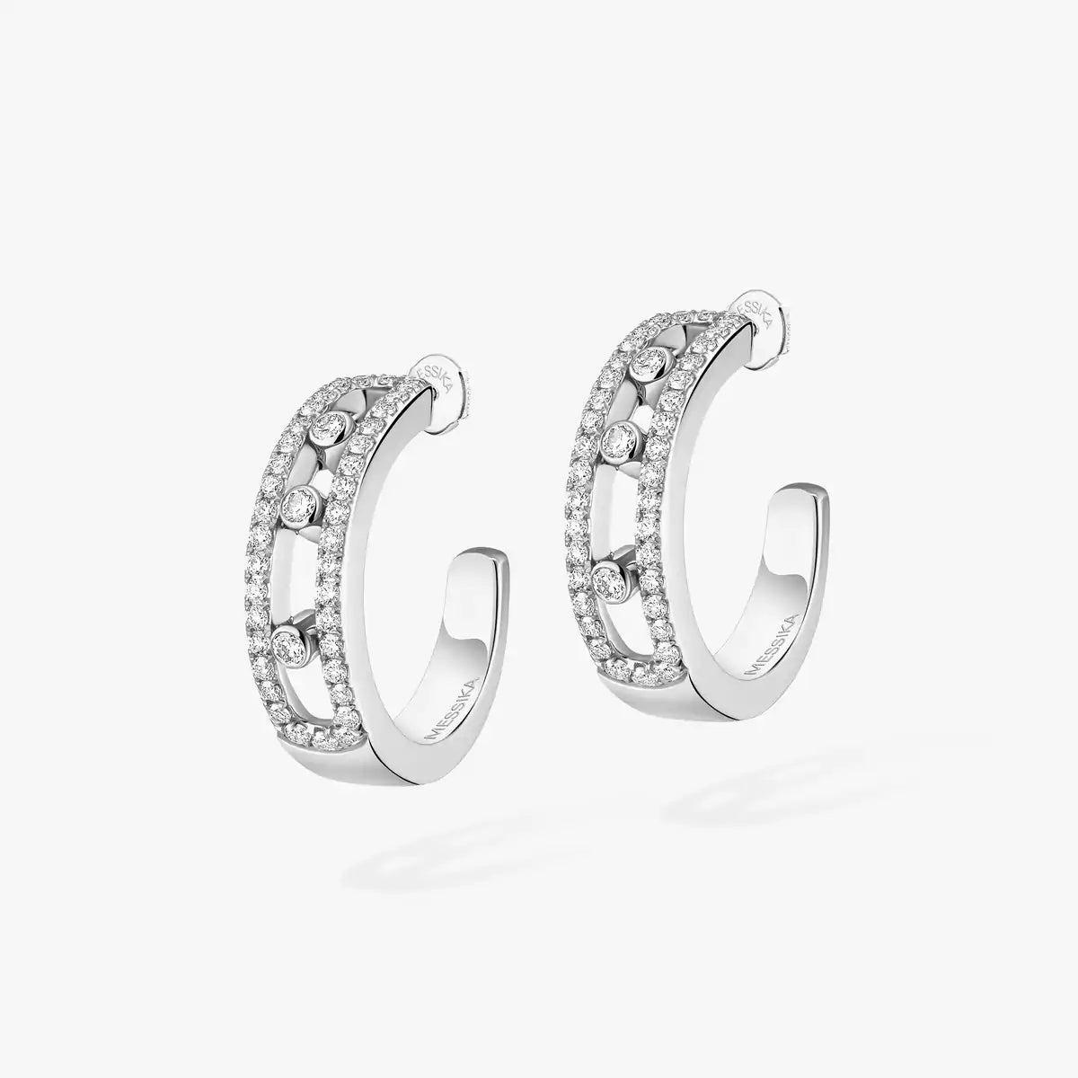 [Max Jewelry]Diamond Pave_ Hoop Earrings Move