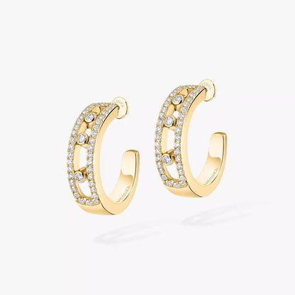 [Max Jewelry]Diamond Pave_ Hoop Earrings Move