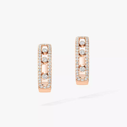 [Max Jewelry]Diamond Pave_ Hoop Earrings Move