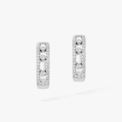 [Max Jewelry]Diamond Pave_ Hoop Earrings Move