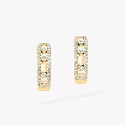 [Max Jewelry]Diamond Pave_ Hoop Earrings Move