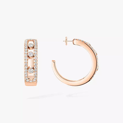 [Max Jewelry]Diamond Pave_ Hoop Earrings Move