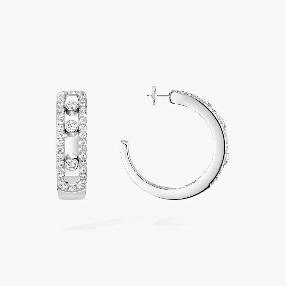 [Max Jewelry]Diamond Pave_ Hoop Earrings Move