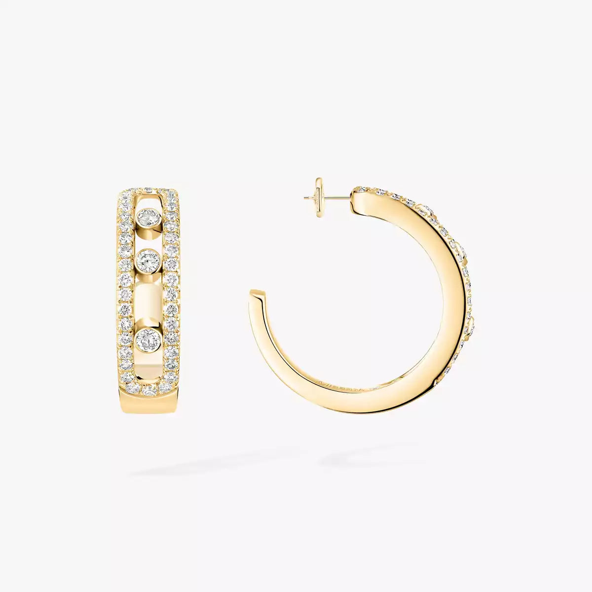 [Max Jewelry]Diamond Pave_ Hoop Earrings Move