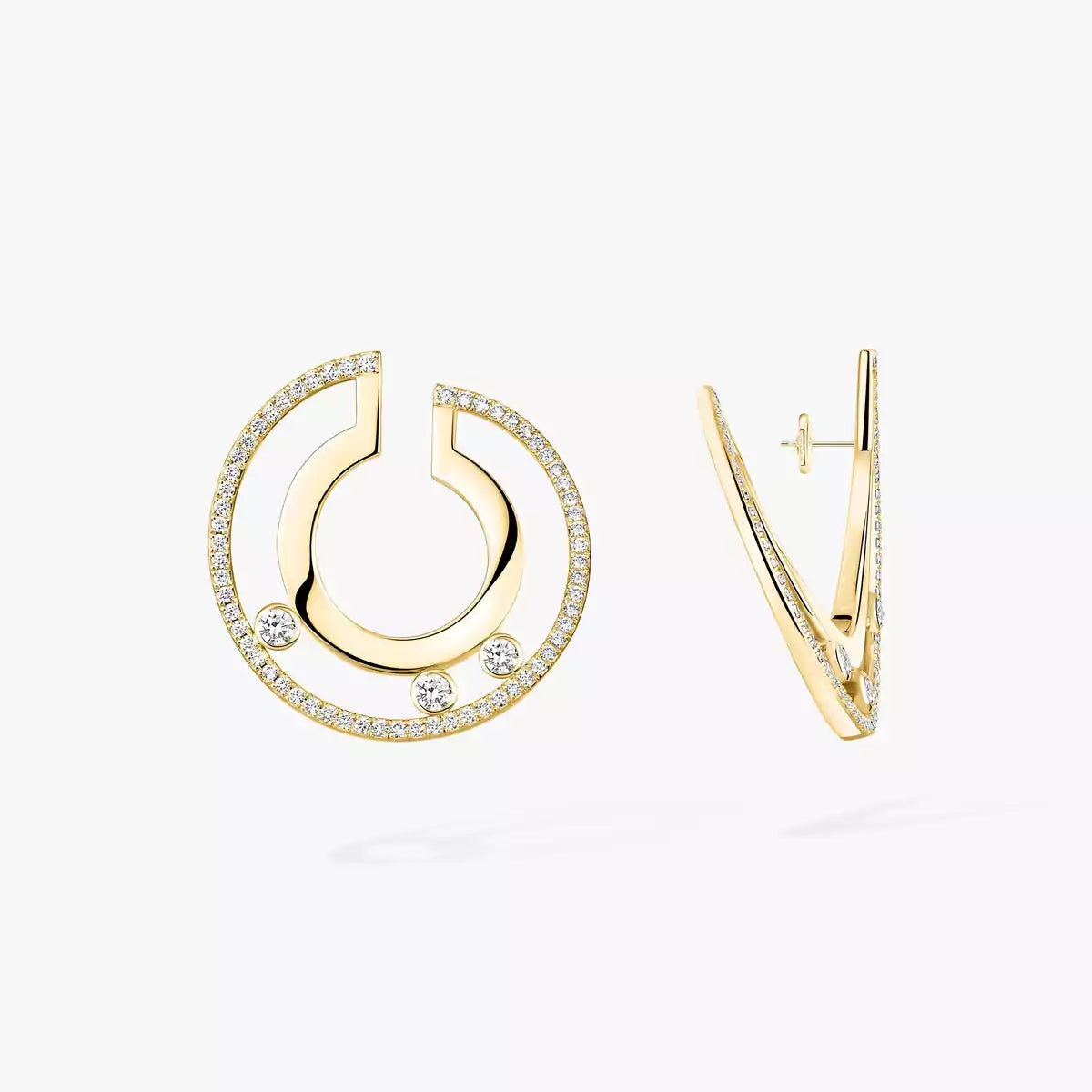 [Plus&Max] Move Romane Small Diamond Hoop Earrings