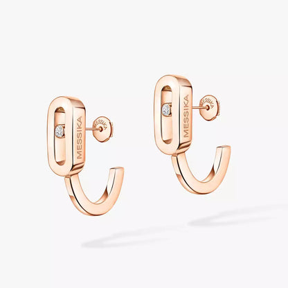 [Max Jewelry]Diamond Mini Hoop Earrings Move Classique