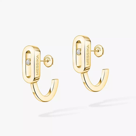 [Max Jewelry]Diamond Mini Hoop Earrings Move Classique