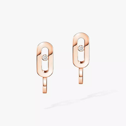 [Max Jewelry]Diamond Mini Hoop Earrings Move Classique