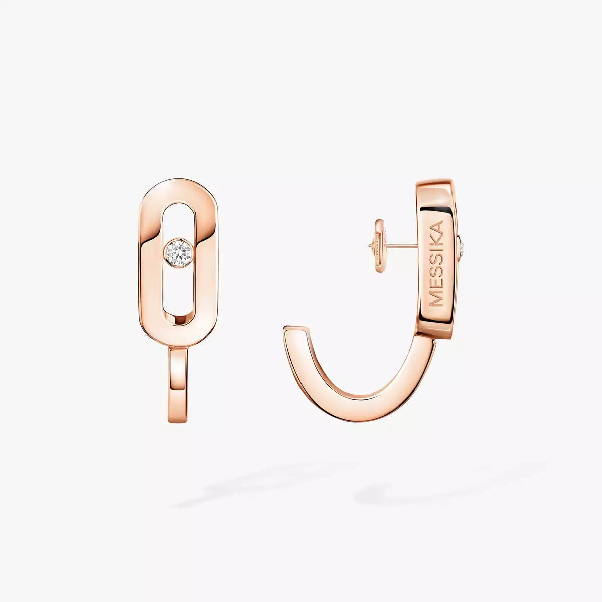 [Plus&Max]Diamond Mini Hoop Earrings Move Classique