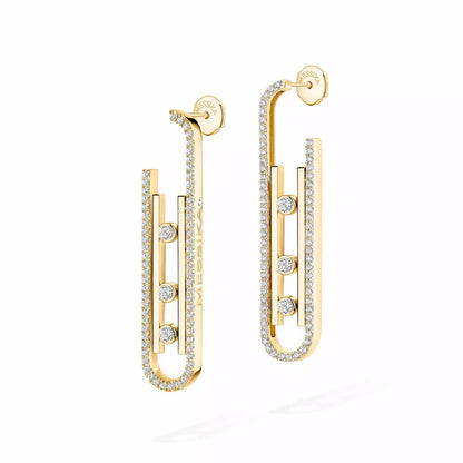 [Max Jewelry]Diamond Pendant Earrings Move 10Th