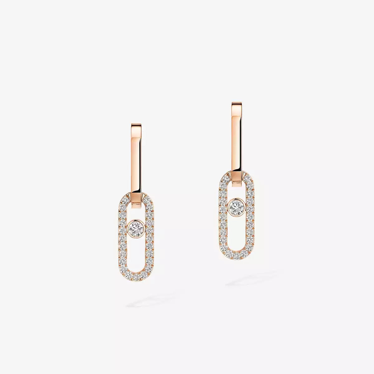 [Max Jewelry]Move Link Diamond Earrings