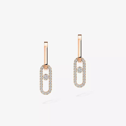 [Plus&Max]Move Link Diamond Earrings