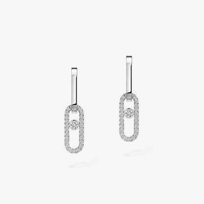 [Max Jewelry]Move Link Diamond Earrings