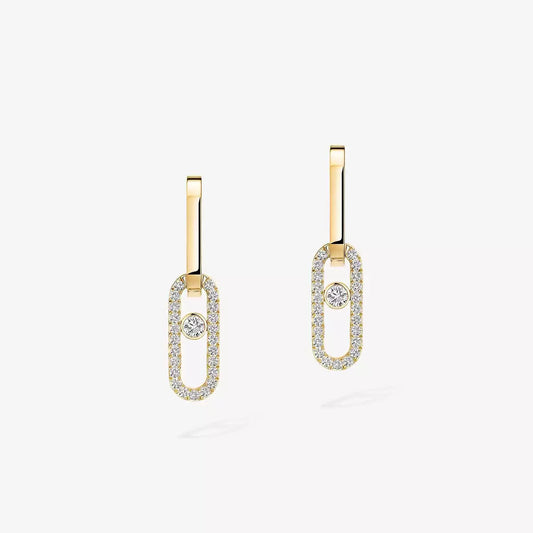 [Plus&Max]Move Link Diamond Earrings