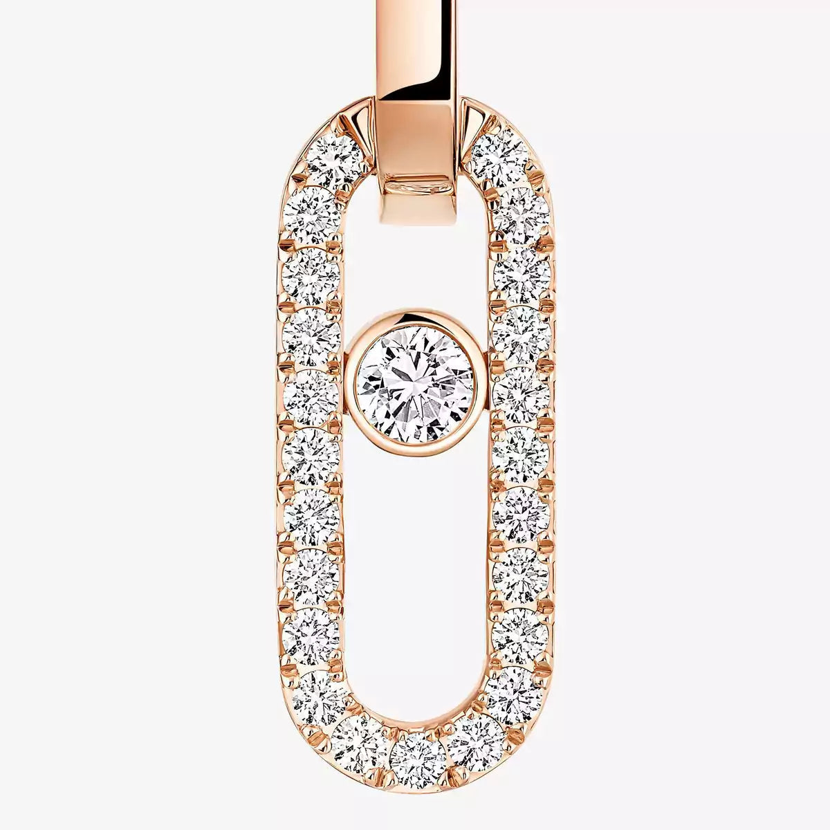 [Max Jewelry]Move Link Diamond Earrings