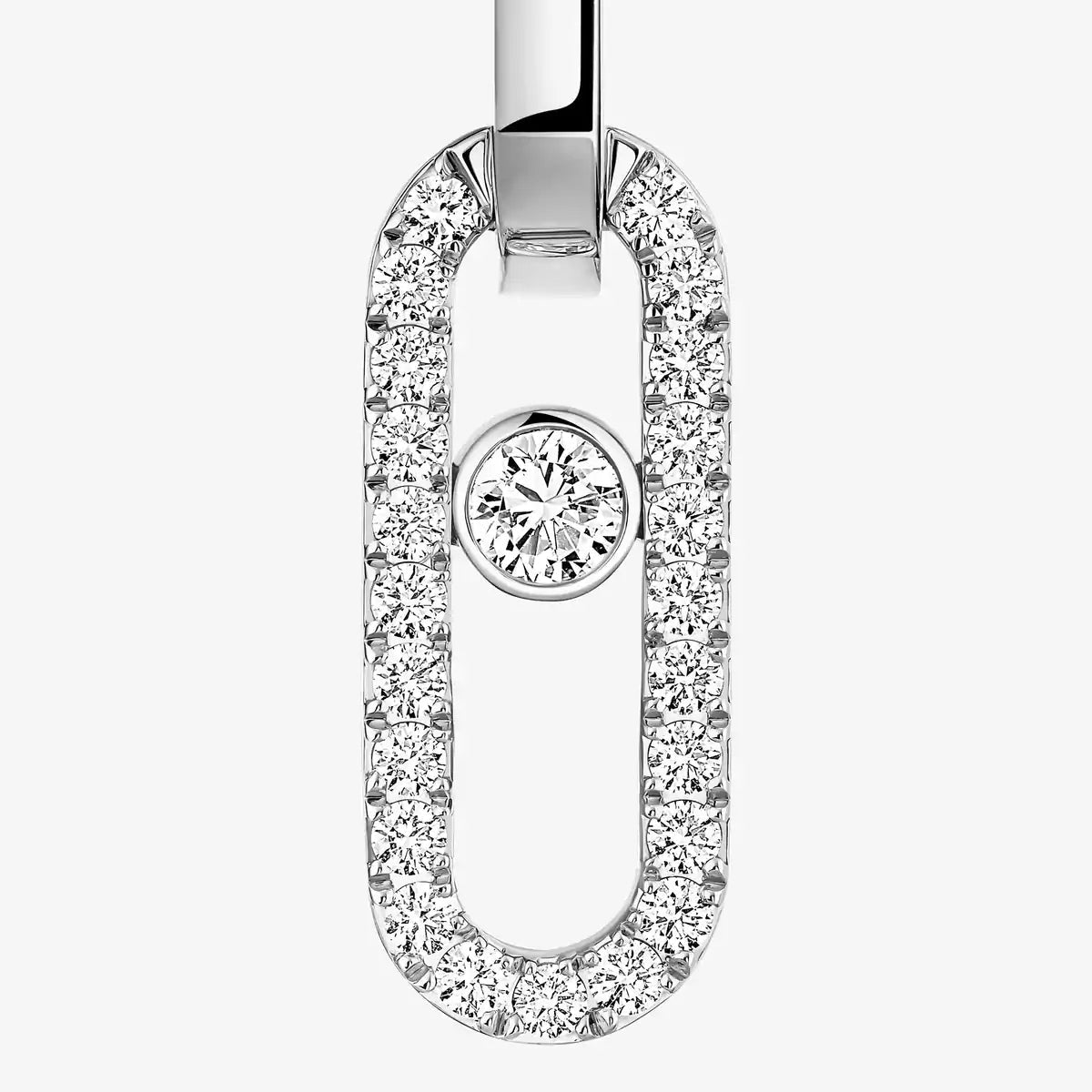 [Max Jewelry]Move Link Diamond Earrings