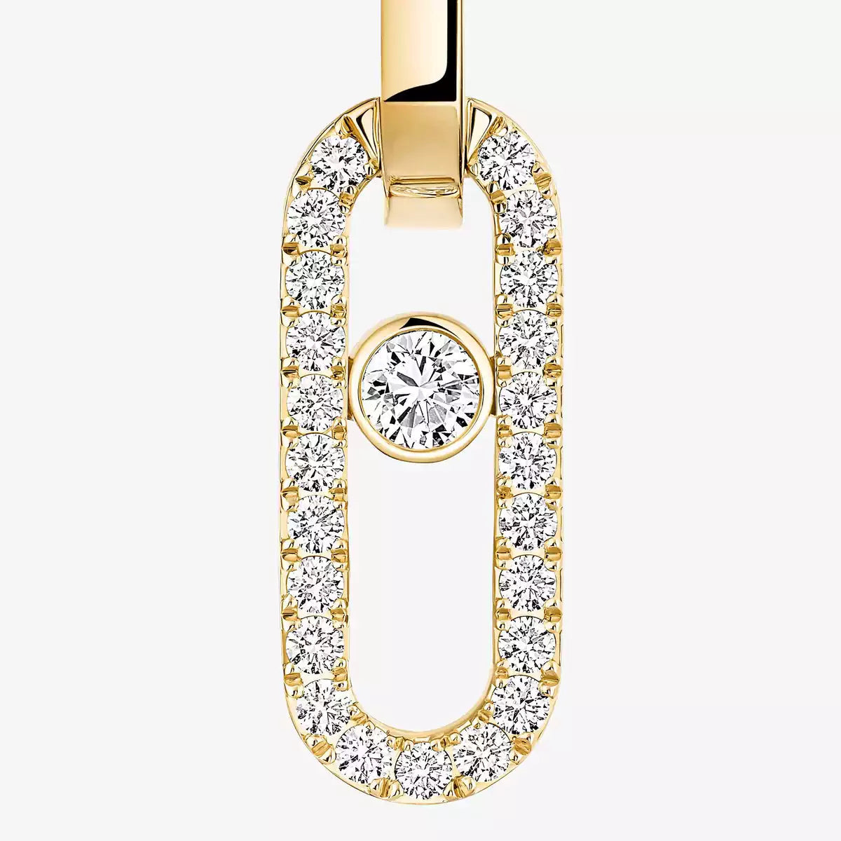 [Max Jewelry]Move Link Diamond Earrings