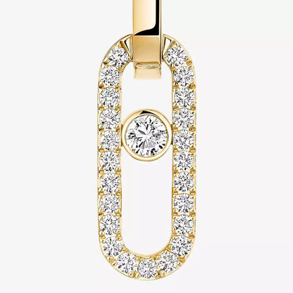 [Max Jewelry]Move Link Diamond Earrings