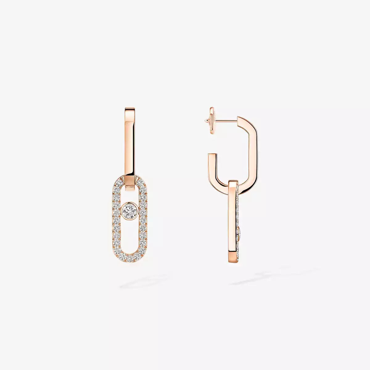 [Max Jewelry]Move Link Diamond Earrings