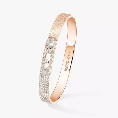 [Max Jewelry]Move Noa Ciselé half pavé bangle
