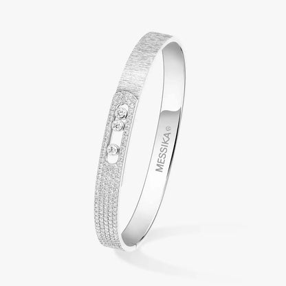 [Max Jewelry]Move Noa Ciselé half pavé bangle