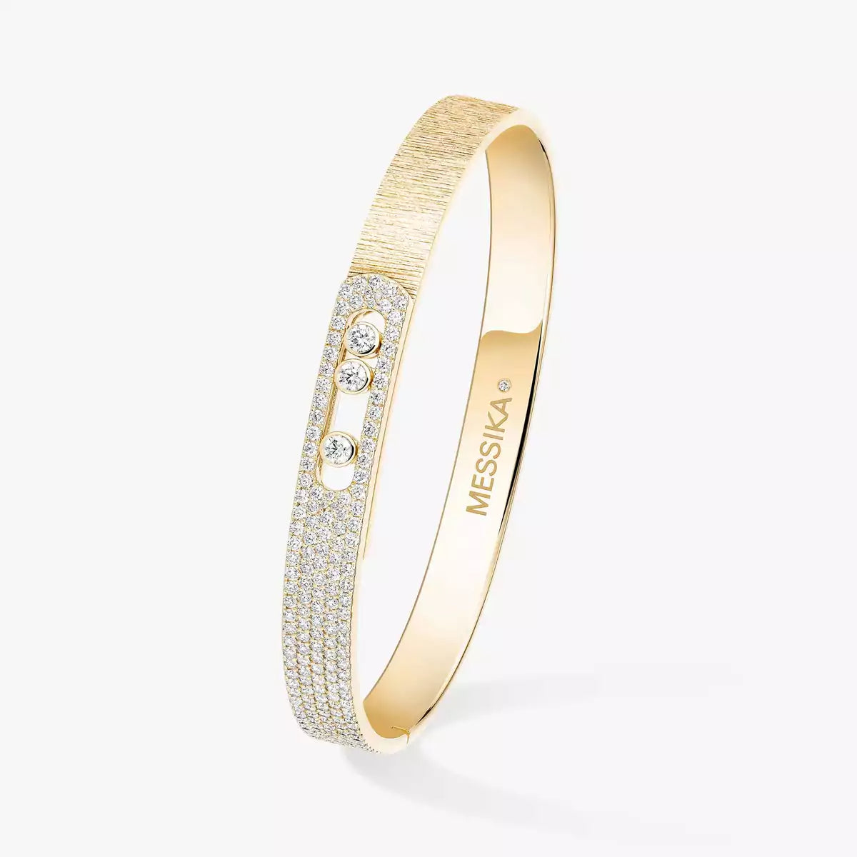 [Max Jewelry]Move Noa Ciselé half pavé bangle