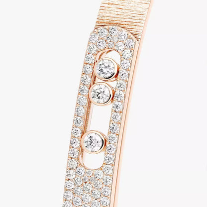 [Max Jewelry]Move Noa Ciselé half pavé bangle