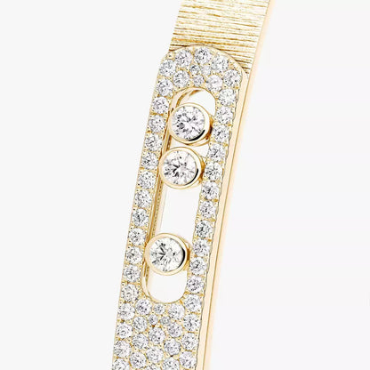 [Max Jewelry]Move Noa Ciselé half pavé bangle