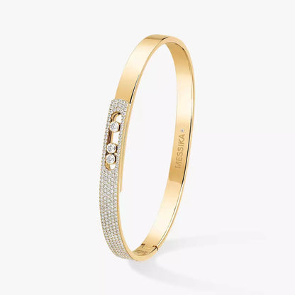 [Max Jewelry]Move Noa Rose Gold Pavé Diamond Bangle Bracelet