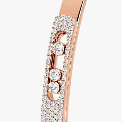 [Max Jewelry]Move Noa Rose Gold Pavé Diamond Bangle Bracelet