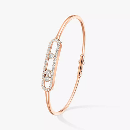 [Max Jewelry]Move Pavé Diamond Bangle Bracelet M