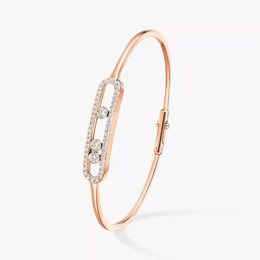 [Max Jewelry]Move Pavé Diamond Bangle Bracelet M