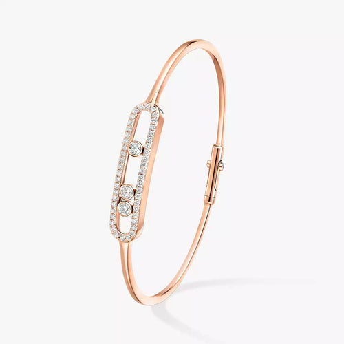 [Plus&Max]Move Pavé Diamond Bangle Bracelet M