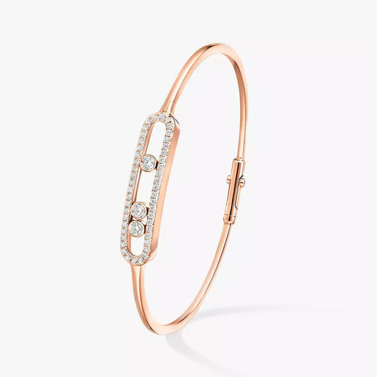 [Plus&Max]Move Pavé Diamond Bangle Bracelet M