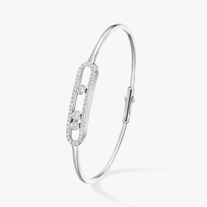 [Max Jewelry]Move Pavé Diamond Bangle Bracelet M