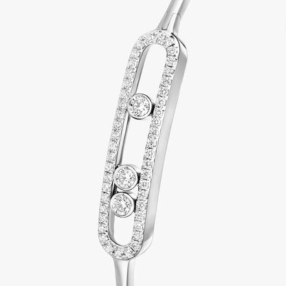 [Max Jewelry]Move Pavé Diamond Bangle Bracelet M