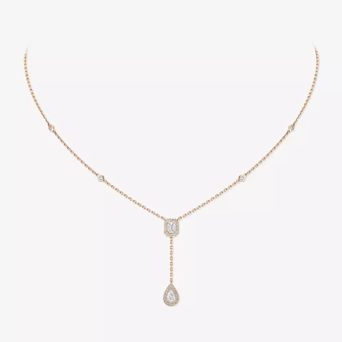 [Max Jewelry]Gold Diamond Tie Necklace