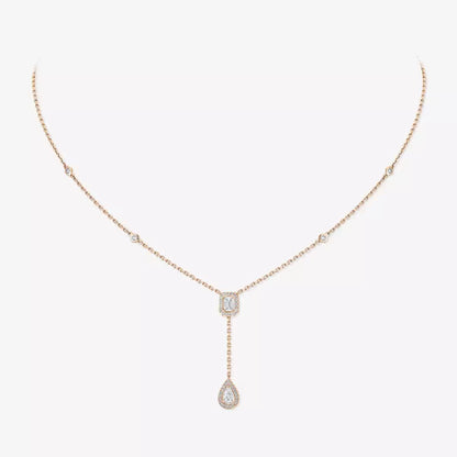 [Max Jewelry]Gold Diamond Tie Necklace