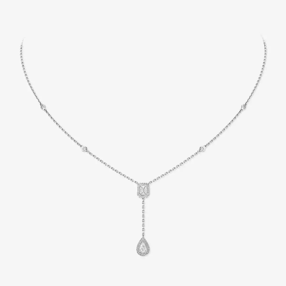 [Max Jewelry]Gold Diamond Tie Necklace