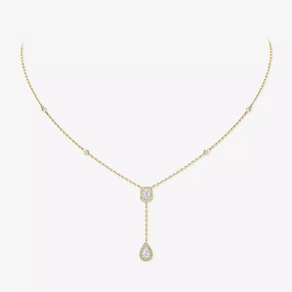 [Max Jewelry]Gold Diamond Tie Necklace